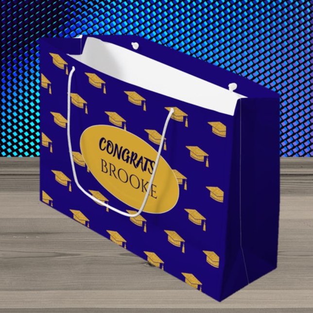 Congrats Grad! Personalised Blue Gift bag (Creator Uploaded)