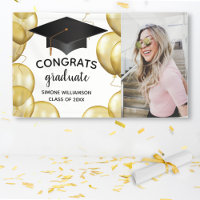 Congrats Grad Photo Gold Balloon Custom Graduation