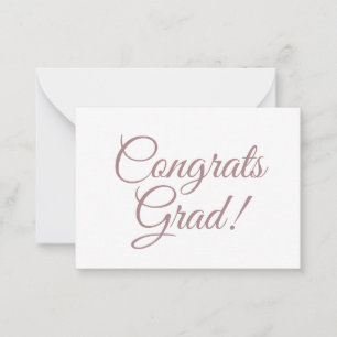 Congrats grad rose gold custom script text elegant card
