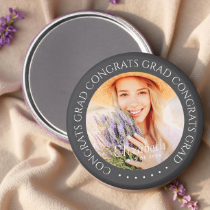 Congrats Grad Simple Modern Custom Photo Magnet