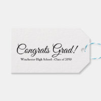 Congrats grad white custom script text class year