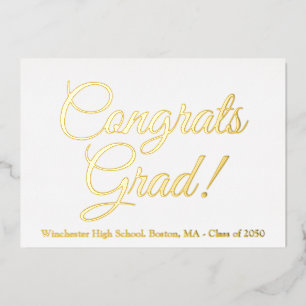Congrats grad white gold custom school class year