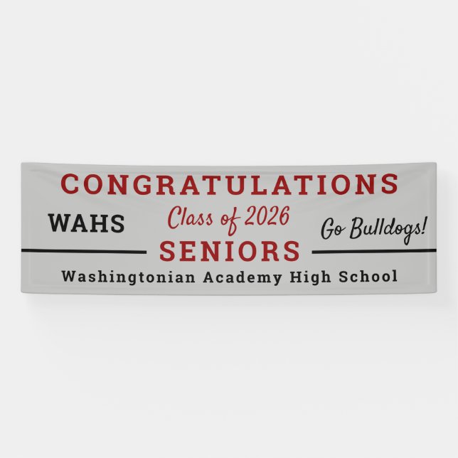 Congrats Grads Seniors Year Mascot Banner (Horizontal)