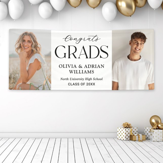 Congrats Grads Two Graduates Photo Banner (Creator Uploaded)