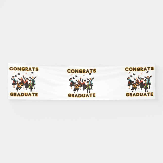 Congrats Graduate 2.5x10 Vinyl Banner (Horizontal)