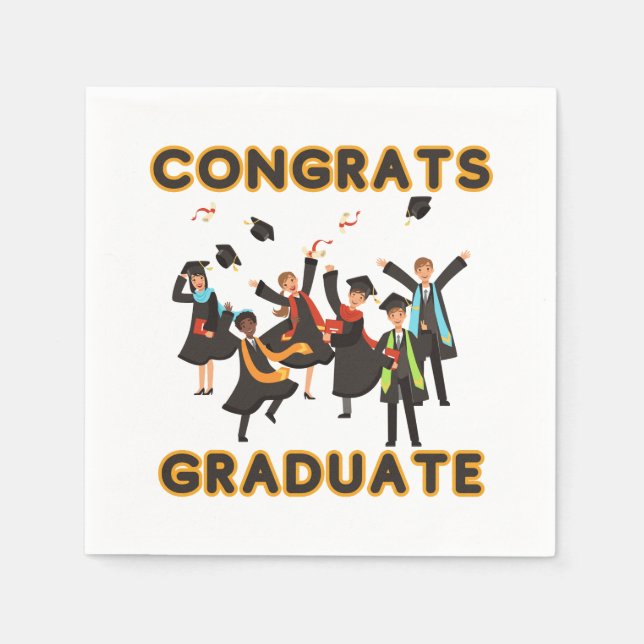 Congrats Graduate 3 Ply Napkins (Front)
