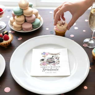 Congrats Graduate Books and Bubbly Design Napkins