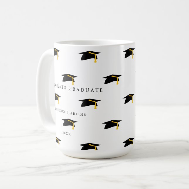 CONGRATS GRADUATE CAP COFFEE MUG (Front Left)