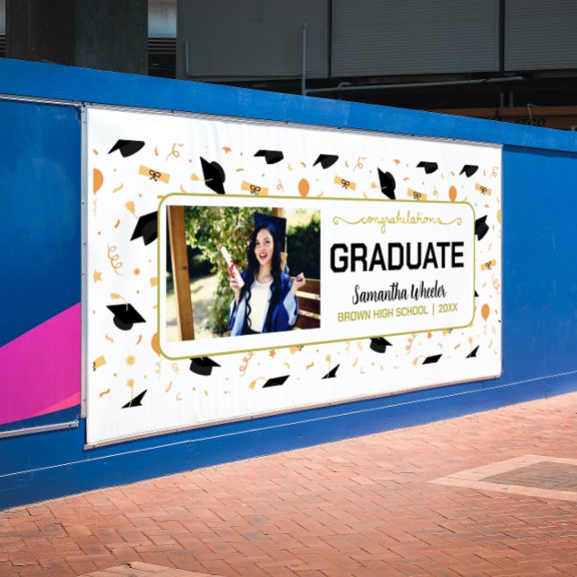 Congrats Graduate Custom Photo Graduation Party Banner (Creator Uploaded)