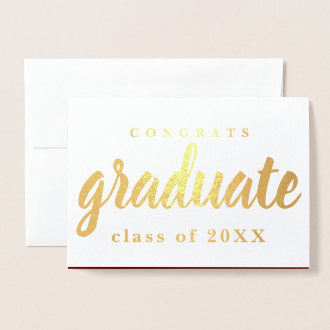 Congrats Graduate foil greeting card (Front With Envelope)