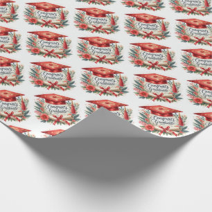 Congrats Graduate, Graduation Cap and Diploma Wrapping Paper