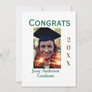 Congrats graduate green gold year 20XX namesimple Invitation