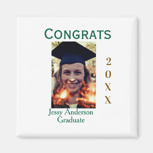 Congrats graduate green gold year 20XX namesimple Magnet