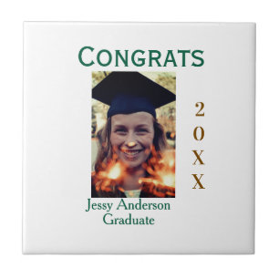 Congrats graduate green gold year 20XX namesimple Tile