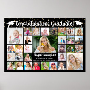Congrats Graduate Name 31 Photo Collage Custom Poster