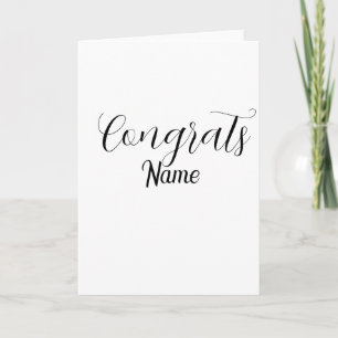 Congrats graduate name simple minimal year class card