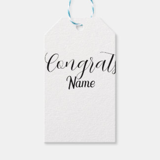Congrats graduate name simple minimal year class  gift tags