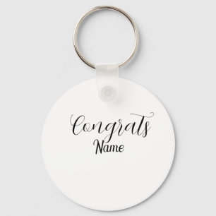 Congrats graduate name simple minimal year class key ring