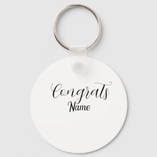 Congrats graduate name simple minimal year class  key ring