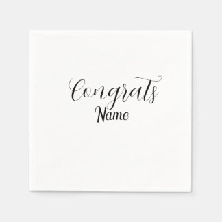 Congrats graduate name simple minimal year class  napkin
