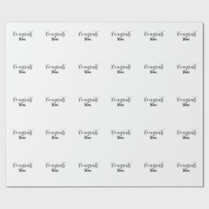 Congrats graduate name simple minimal year class  wrapping paper