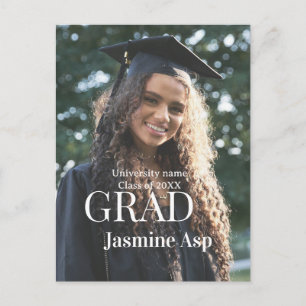 Congrats graduate name university name class 20XX Announcement Postcard