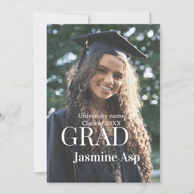 Congrats graduate name university name class 20XX Invitation (Front)