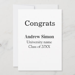Congrats graduate name university name class 20XX Invitation