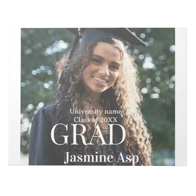 Congrats graduate name university name class 20XX Notepad (Front)