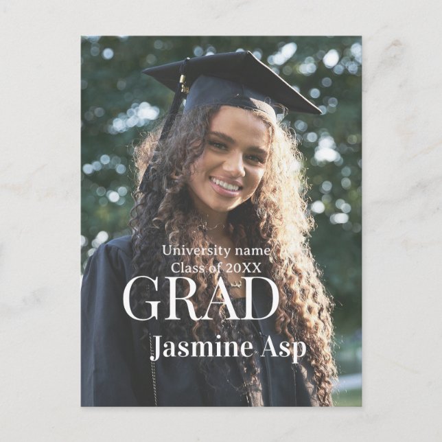 Congrats graduate name university name class 20XX Postcard (Front)