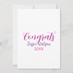 Congrats graduate pink purple name year 20XX date Invitation
