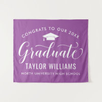 Congrats Graduate Purple Backdrop