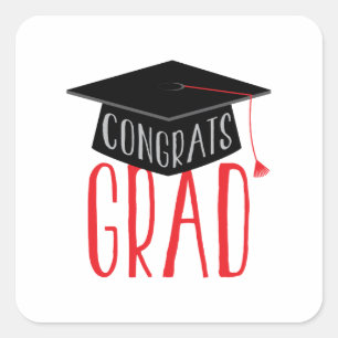 Congrats Graduate Square Sticker