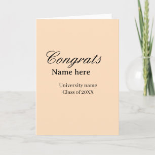 Congrats graduate university name class of 20XX na Card