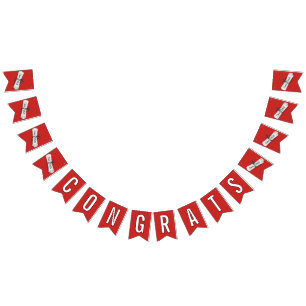 CONGRATS Graduation 2024 White Diploma Bunting