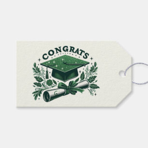 Congrats, Graduation Cap and Diploma Gift Tags