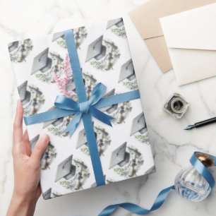 Congrats, Graduation Cap and Diploma Wrapping Paper