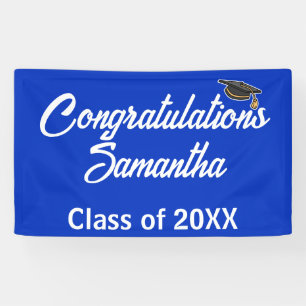 Congrats Graduation Cap Party Banner - Custom Sign