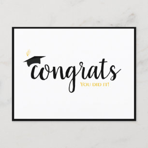 Congrats Graduation Cap Postcard