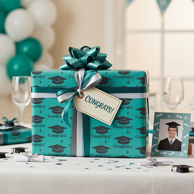 Congrats! Graduation cap  Wrapping Paper (Creator Uploaded)