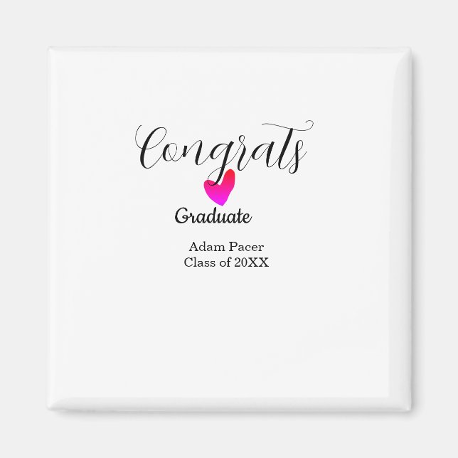 Congrats graduation name class of 20XX year heart  Magnet (Front)
