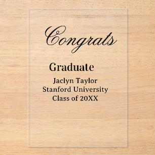 Congrats graduation name university name class of  acrylic invitations