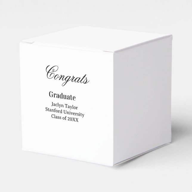 Congrats graduation name university name class of  favour box (Front Side)