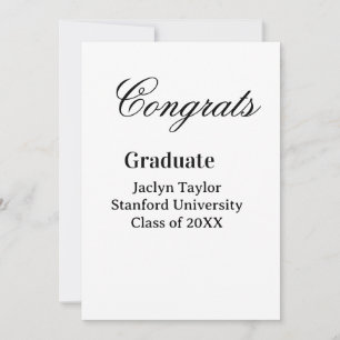 Congrats graduation name university name class of  invitation