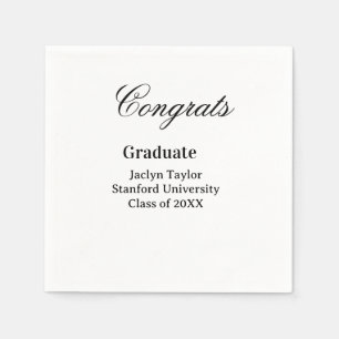 Congrats graduation name university name class of  napkin