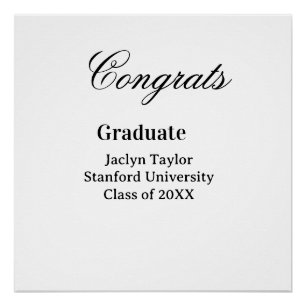 Congrats graduation name university name class of  poster