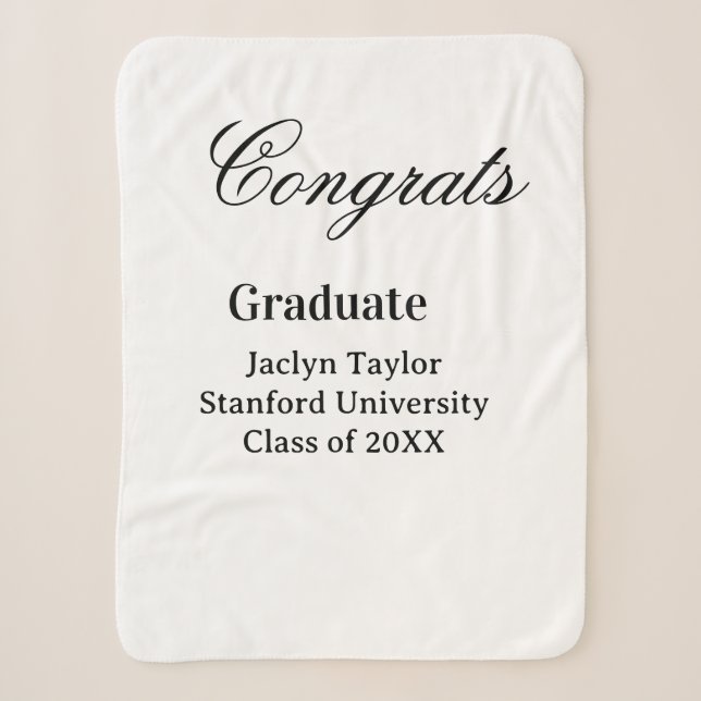 Congrats graduation name university name class of  sherpa blanket (Front)