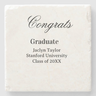 Congrats graduation name university name class of stone coaster
