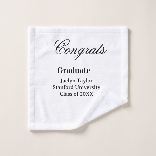 Congrats graduation name university name class of  wash cloth (Wash Cloth)