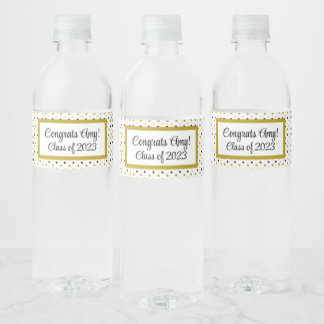Congrats Graduation Personalised Class of 2023  Water Bottle Label